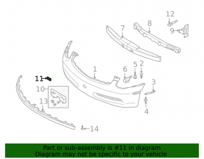 Plug towing hook front bumper Infiniti G35 4d 06-07 structure