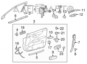 Lexus LS460 LS600h 07-12 inner door trim, upper front right