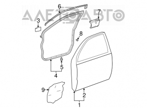 Lexus ES300 ES330 front right door seal