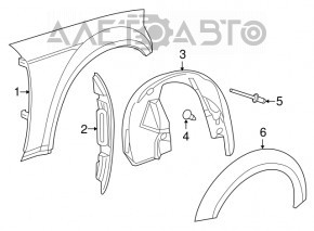 Front left fender liner Dodge Challenger 15-23 rest