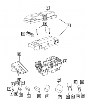Wiring under the hood with fuse box Jeep Cherokee KL 14- 3.2