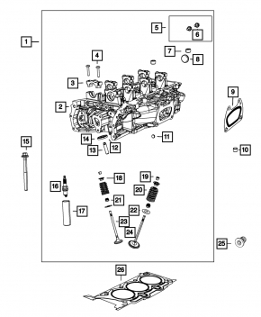 Cylinder head assembly Chrysler Pacifica 17- 3.6 left