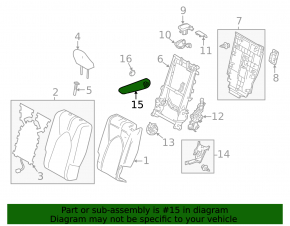 Armrest for the 2nd row rear left seat of the Toyota Highlander 20-25, black leather, Platinum, XSE