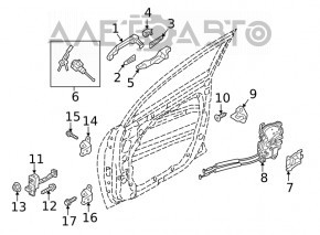 Door hinge upper front right Hyundai Santa FE 19-