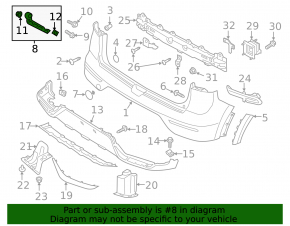 Rear bumper mount left Kia Niro 17-22