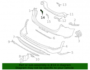 Rear bumper mount on the lower left reinforcement for Hyundai Santa Fe 21-23 hybrid
