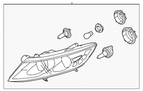 Kia Optima 2014-2016 Restyling Hybrid Xenon Right Front Headlight Assembly