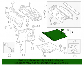 Mercedes CLA 14-19 black trunk floor