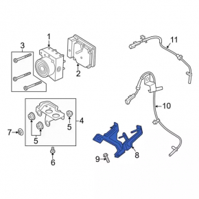 ABS bracket Ford Edge 15-24 lower