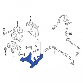ABS bracket Ford Edge 15-24 lower
