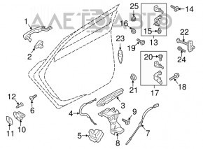 Lincoln MKZ 13-16 Keyless Exterior Rear Right Door Handle
