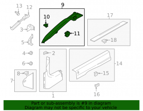 Front pillar trim upper left Ford Mustang mk6 15- convertible