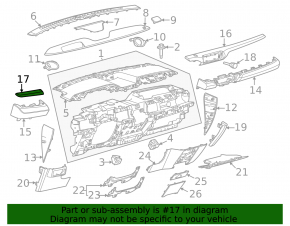 Front panel insert left Ford Mustang Mach-E 21-26 carbon gray