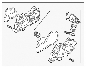 Water pump with thermostat housing VW Jetta 13-16 USA 1.4T hybrid