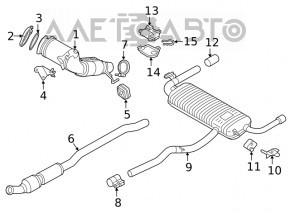 Exhaust line middle section with catalytic converter BMW X2 F39 18-23 B46 AWD
