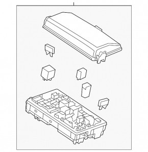 Chevrolet Malibu 13-15 underhood fuse box with pzev
