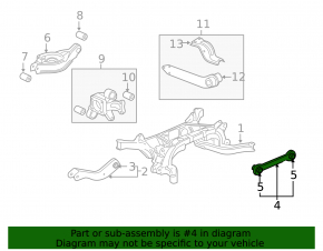 Rear left transverse control arm GMC Terrain 10-17 lower