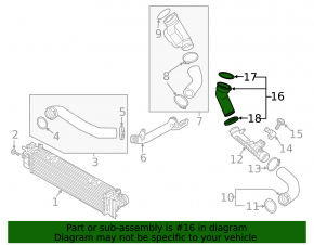 Intercooler pipe left third Volvo XC40 19-22