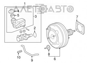 Vacuum booster Toyota Camry v55 15-17 usa