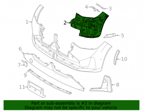 Front bumper mount, right, inner frame, BMW X3 G45 25-26