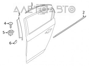 Door trim side rear left BMW 3 G20 19- front, black gloss