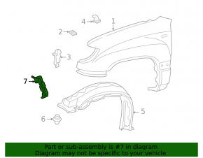 Front right fender bracket Lexus LX 98-07
