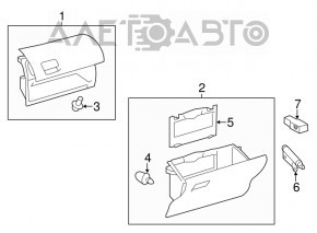 Glove box, glove compartment Toyota Prius V 12-17 lower light gray