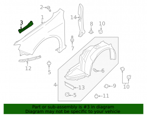 Front Left Upper Fender Bracket Subaru Impreza WRX GH 08-14