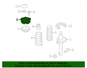 Front left shock absorber support for VW Jetta 19-26