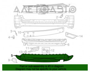 Rear bumper bare lower part Jeep Compass 11-16 structure