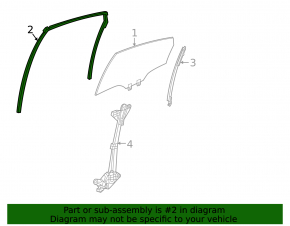 Rear left glass seal for Honda Civic XI FE/FL 22-26 5d