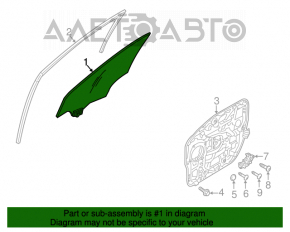 Front left door glass for Hyundai Santa FE Sport 13-18