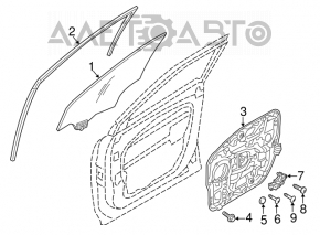 Front left door glass for Hyundai Santa FE Sport 13-18