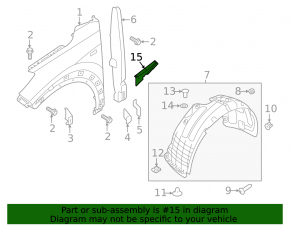 Seal wing hood-wing left Hyundai Tucson 16-21