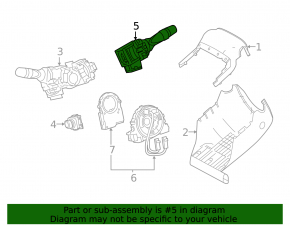 Steering column switch right Lexus NX200t NX300 NX300h 15-21 without rain sensor