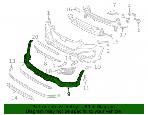 Front bumper bare Hyundai Santa FE Sport 13-16 prerest lower part USA