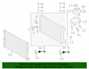 Lower left radiator support for Porsche Cayenne 19-26 (rubber + metal)