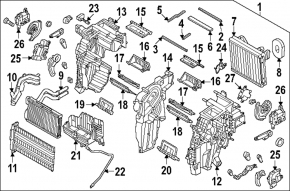 The heater housing is bare, the air conditioner is Kia Niro 23-26 EV