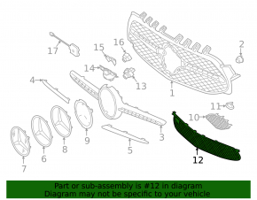 Mercedes A-class V177 19-22 front bumper lower grille for radar