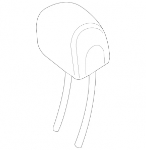Headrest 2nd row right Mercedes W213 E 17-23 black leather, white stitching