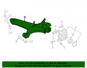 Rear left longitudinal arm Mercedes Metris W447 16-23