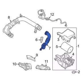 Air duct from the filter Ford Focus mk3 15-18 rest 1.0T (part 1)