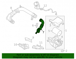Air duct from the filter Ford Focus mk3 15-18 rest 1.0T (part 1)