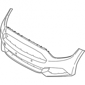 Front bumper, bare, for Ford Mustang mk6 15-17, with tow hook