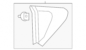 Triangle plug rear wing right Mazda 6 13-21 pokes on chrome
