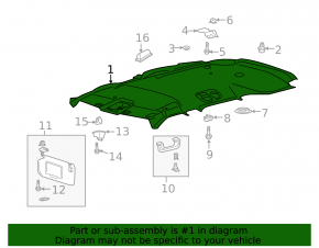 Ford Explorer 20-25 headliner without sunroof, black, needs cleaning, scratches