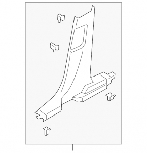Center pillar trim lower left Ford Escape MK4 20-24 black