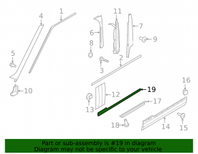 Lower front right door molding for Land Rover Range Rover 18-21 rest, gray