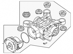 Rear differential gearbox Audi A3 8V 15-20 4d, 5d, with computer, 91k torn silent block
