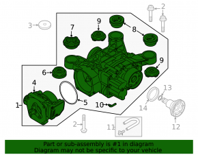Rear differential gearbox Audi A3 8V 15-20 4d, 5d, with computer, 91k torn silent block